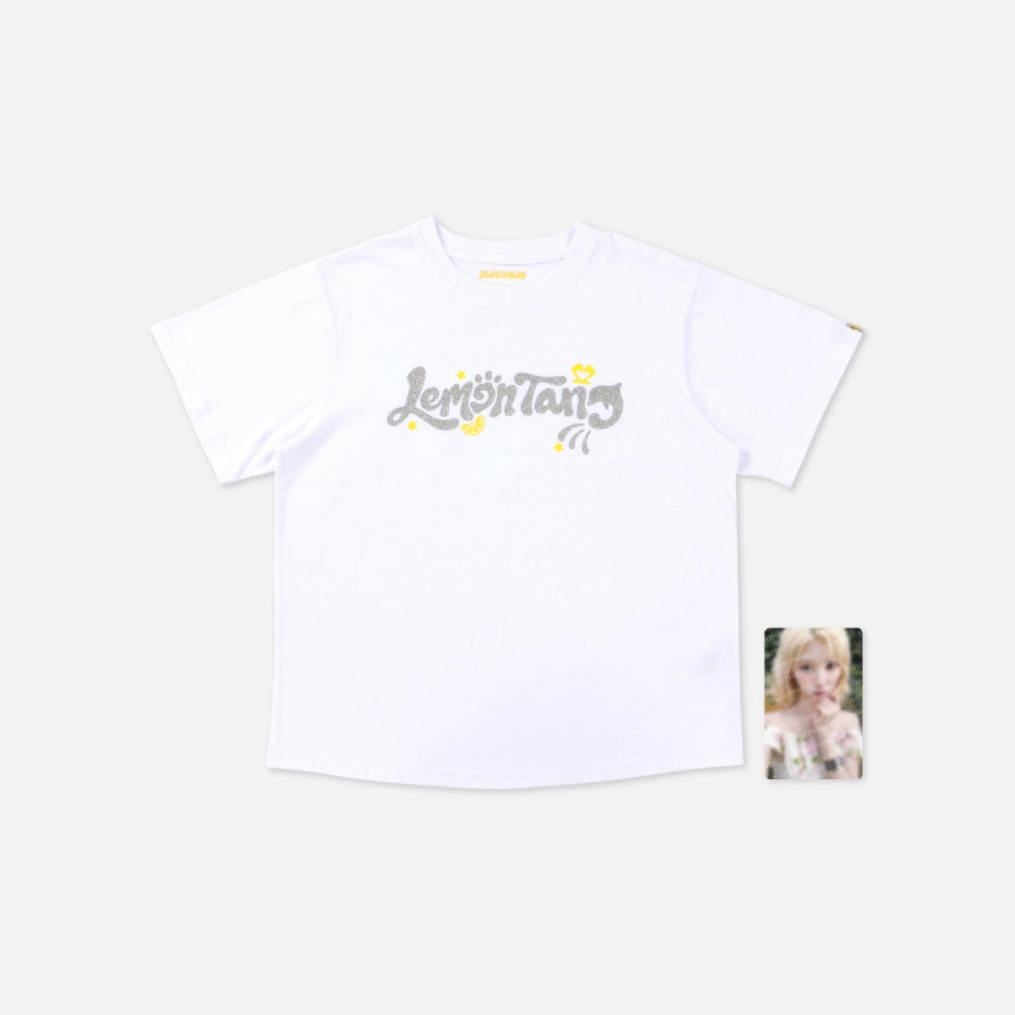 Hearts2Hearts LEMON TANG pop-up MD white T-shirt set A version with member photocard