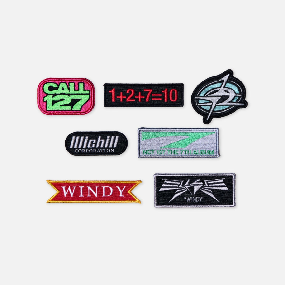 NCT 127 BLINGY pop-up NEO LOST&FOUND CENTER embroidered wappen patch set