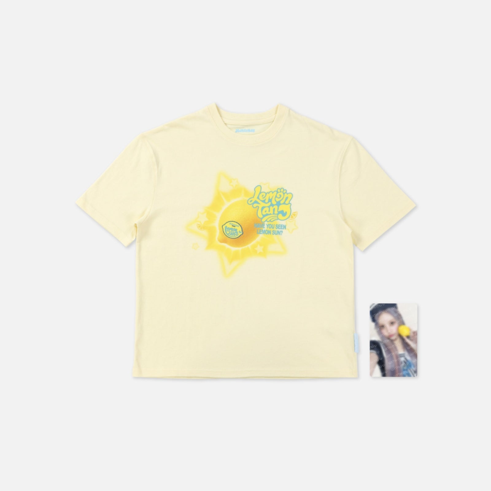 Hearts2Hearts LEMON TANG pop-up MD light yellow T-shirt set B version with member photocard
