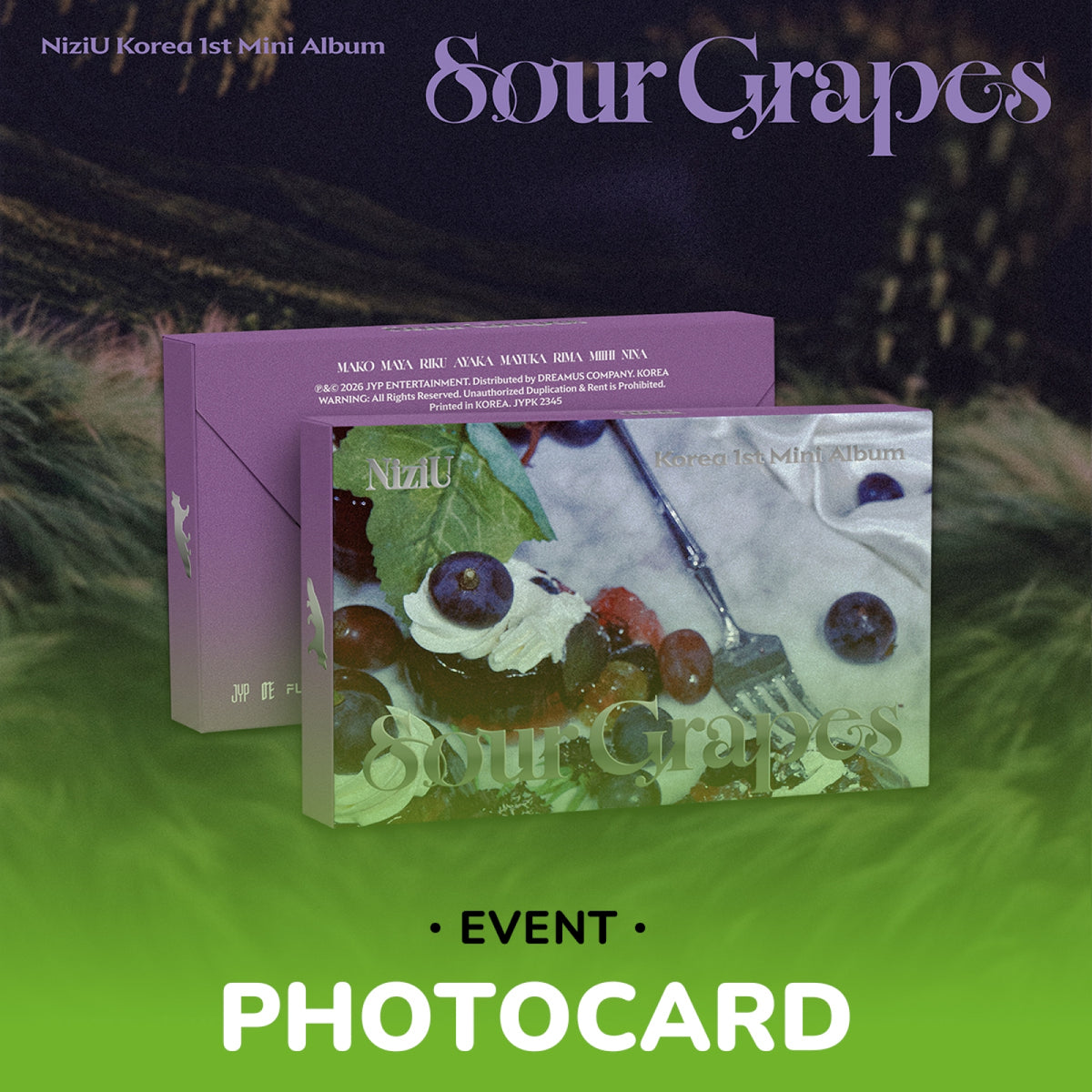 [PRE-ORDER/EVENT] NiziU - Sour Grapes / Korea 1st Mini Album (Mini Pack PLVE Ver.)