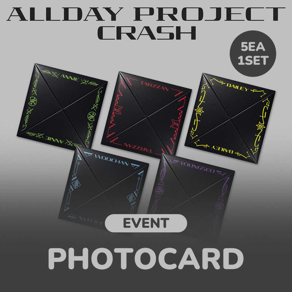 ALLDAY PROJECT CRASH 2nd EP Album FOCUS version 5 member set