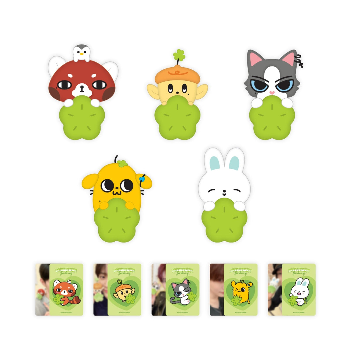 AND2BLE N:DVERSE Gardening pop-up monitor plush doll that sits on a computer screen, with photocard