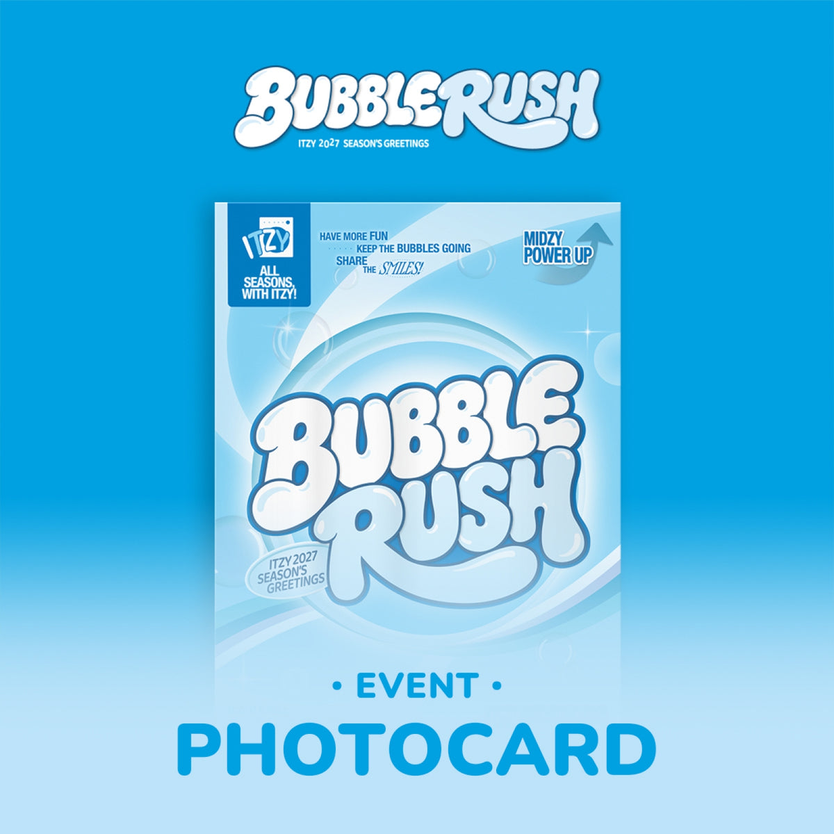 ITZY 2027 Season's Greetings BUBBLE RUSH official package artwork