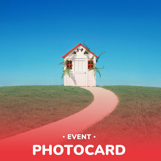 XIAOJUN Hey, Somebody SMini version WITHMUU photocard event artwork with a house on a green hill