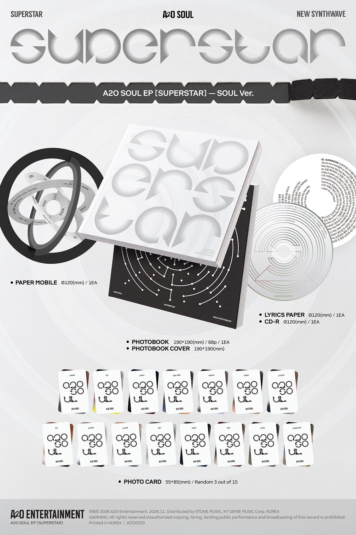 A2O SOUL SUPERSTAR SOUL Ver. package contents and dimensions