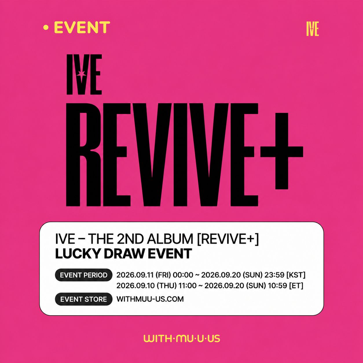 [EVENT] IVE - REVIVE+ / The 2nd Album (BANGERS / CHALLENGERS Ver.) (Random) (CD)