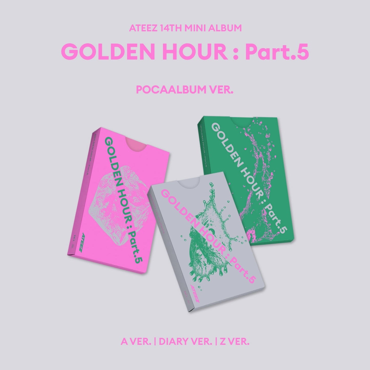 ATEEZ GOLDEN HOUR Part.5 14th mini album POCAALBUM set of 3 versions cover