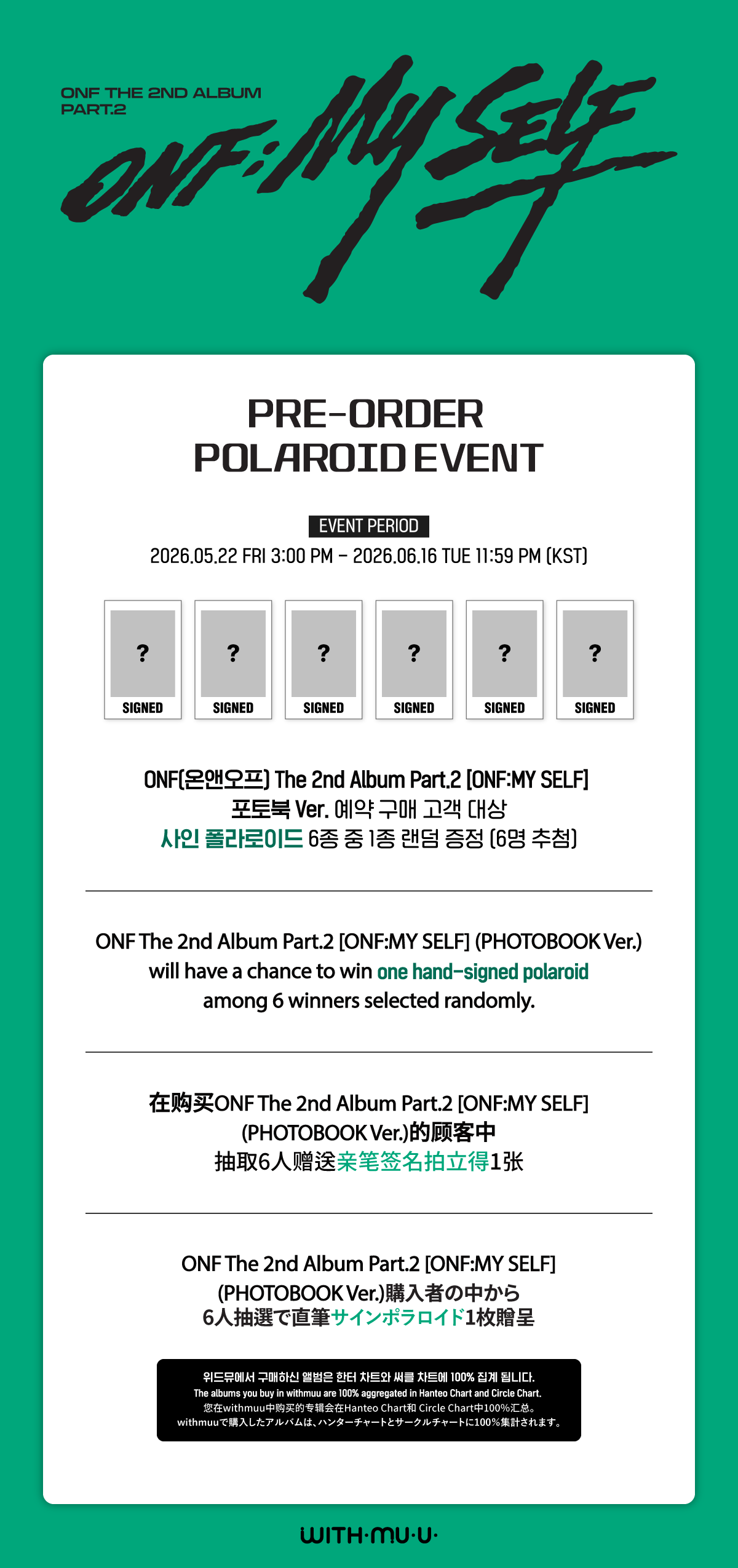 ONF MY SELF photobook signed polaroid event