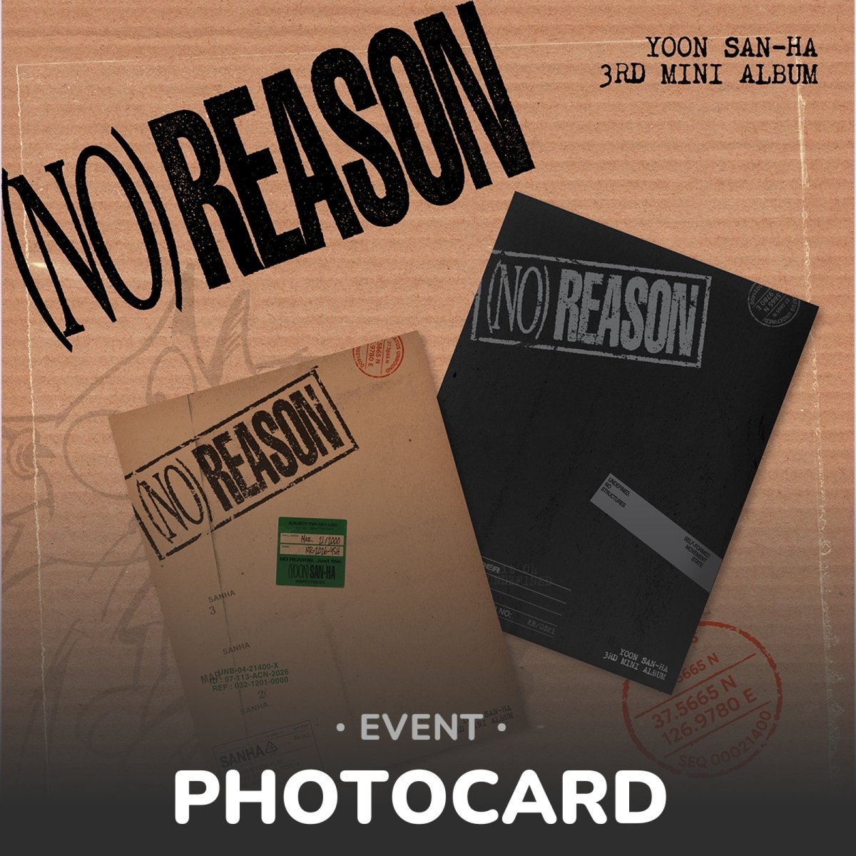[PRE-ORDER/EVENT] YOON SAN-HA - NO REASON / 3rd Mini Album (Random Ver.) (CD) cover